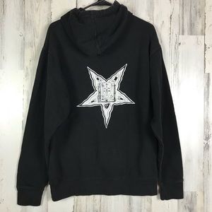 Abstract Face Black & White Hoodie Medium